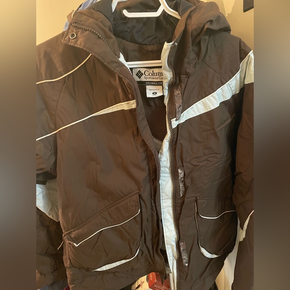 Size Medium Columbia Women’s Brown & Light Blue Winter Coat